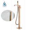 Kaiping Gold Colour Floor Standing Mounted Bath Tub Shower Filler Faucet Floorstanding Tap with Handshower