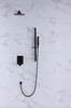 Matte Black Modern Hand Held Shower Matt Finish Brass Rainfall Wall Mounted Rain Fall Set External System Mount