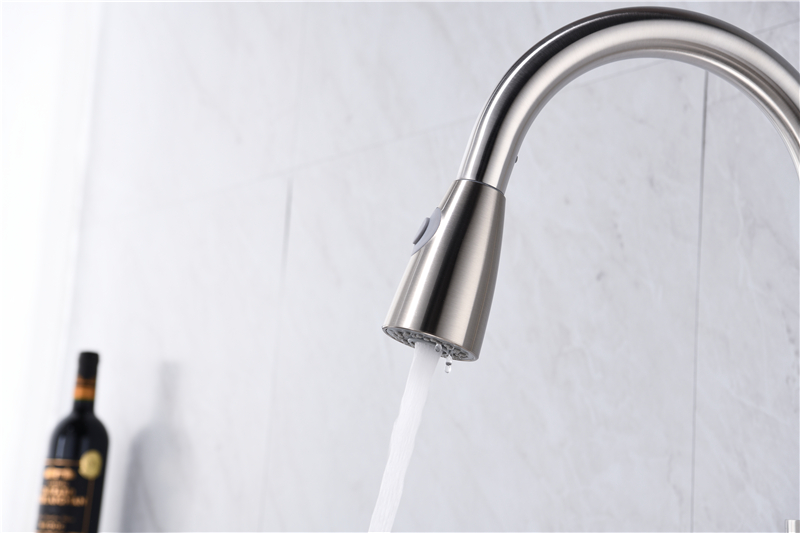 cUPC Stainless Steel Single Handle Hot And Cold Pull Out Kitchen Faucet With Sedal Cartridge