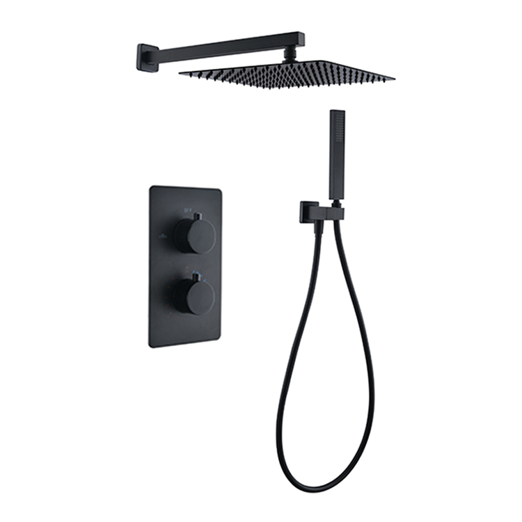 EU Wras Concealed 8" Plastic Head Thermostatic Shower Mixer Faucet Tap Manufacturers Shower Carbide Tap