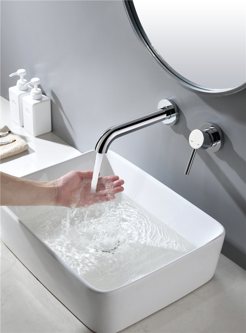 Hot Sale Single Hole Antique Brass Wall Mounted Bathroom Basin Mixer Concealed Faucet Tap For Basin