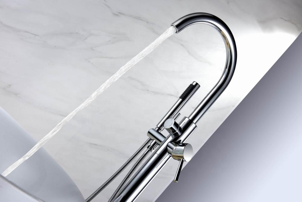 Fancy Good Quality Bath Shower Faucet Mixer Tap Stand Freestanding Base Mounted Bathtub Faucet