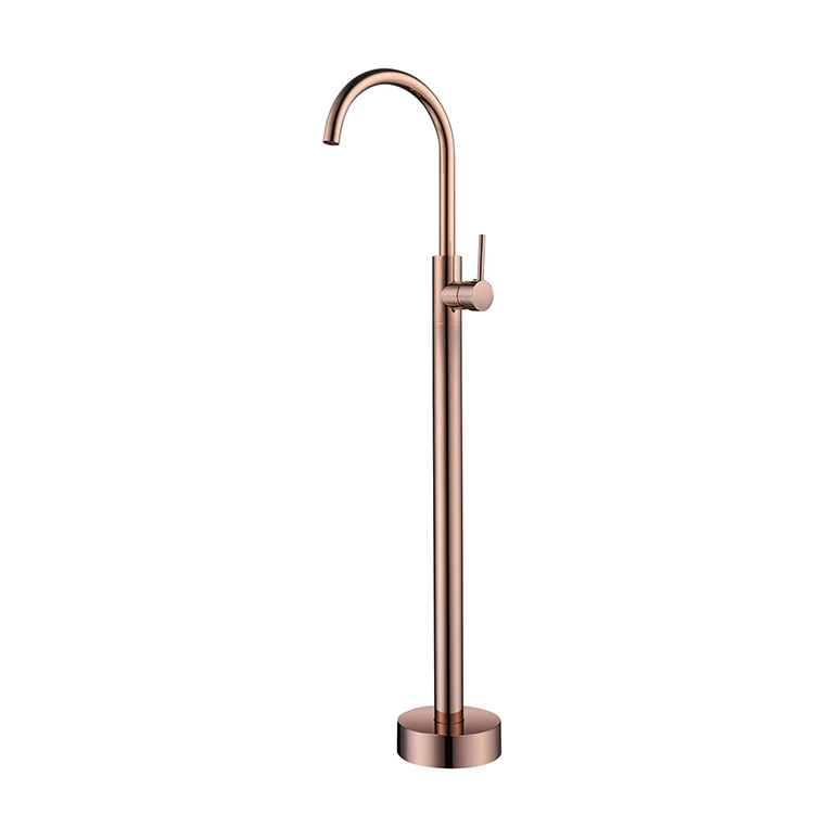 Luxury Brass Pvd Rose Gold Free Standing Bathtub Faucet Mixer Tap Tapware