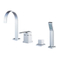 Roman Brass Fast Fill 4 Hole Deck Mounted Bath Tub Faucet With Hand Shower
