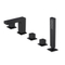 Luxury Design 5 Pieces Bathroom Bath Faucet Brass Matte Black Tub Faucet Fivepiece Bathtub Faucet