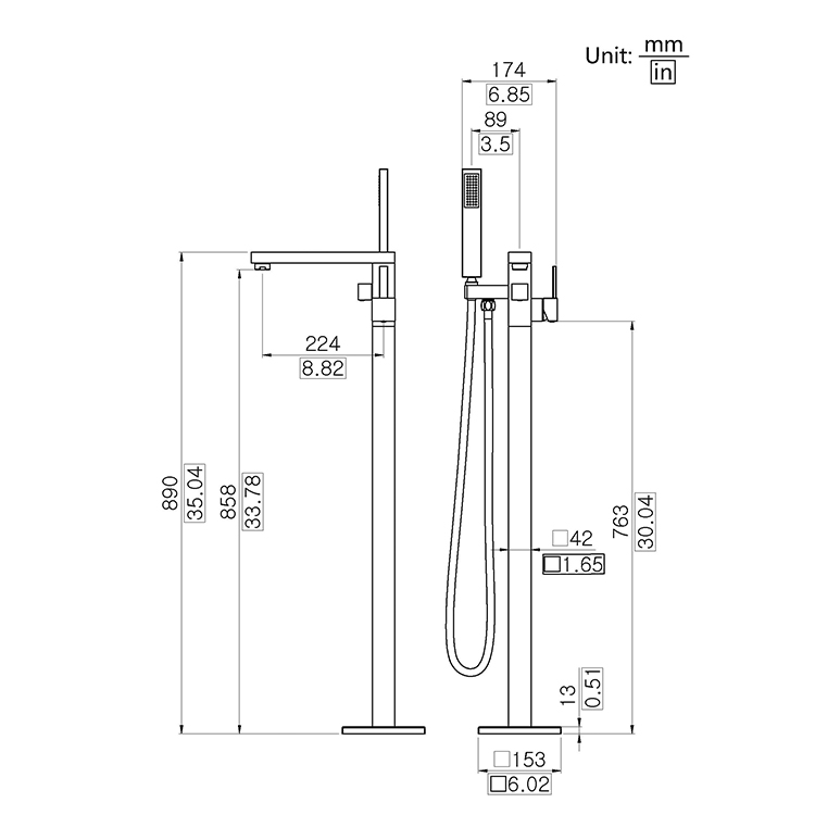 Hot factory direct floor free stand black shower faucets bathtub faucet for sale price