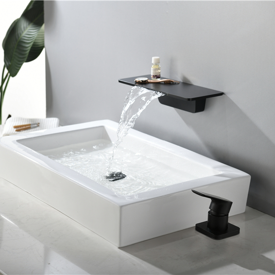Wall Mounted Basin Mixer Faucet Black Taps Tap Wash Gold Bathroom Faucets Modern Brass Mount