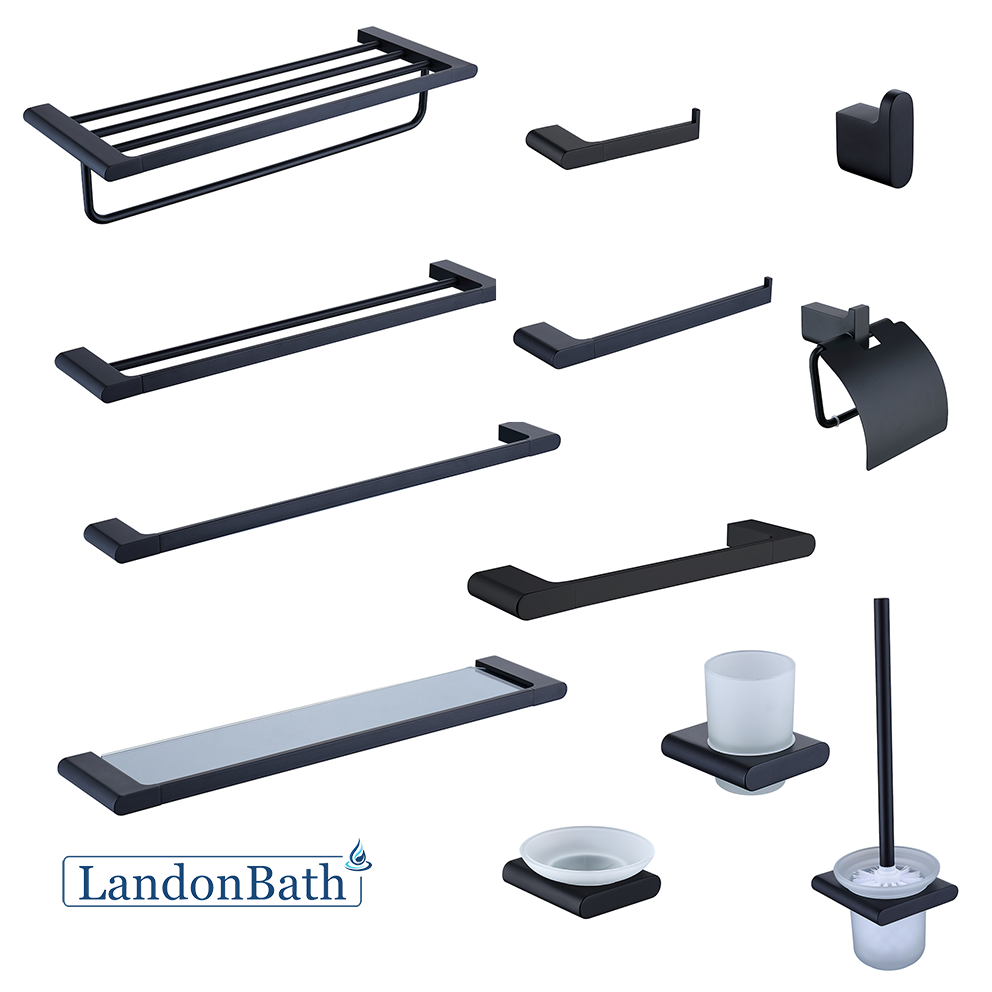 Gun Metal Surface Towel Bar Set Towel Rod Rack Rob Hook Cup Toilet Paper Holder 25Series