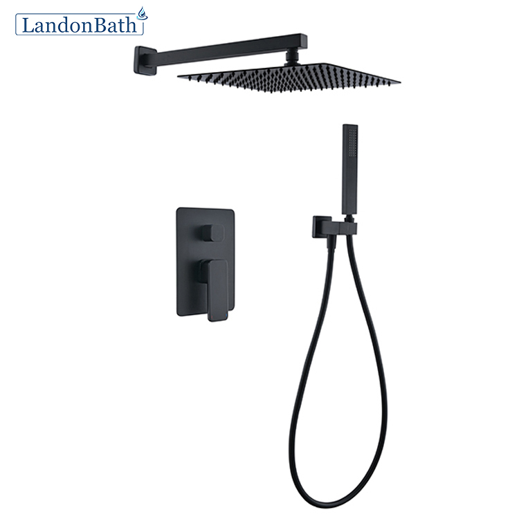 Modern Design Styles Thermostatic Shower Mixer Matte Black Concealed Shower Set