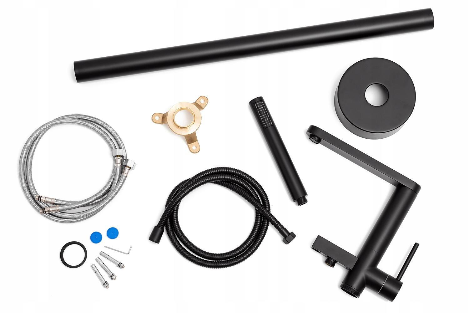 Matt Black Square Round Thermostatic Bathtub Mixer