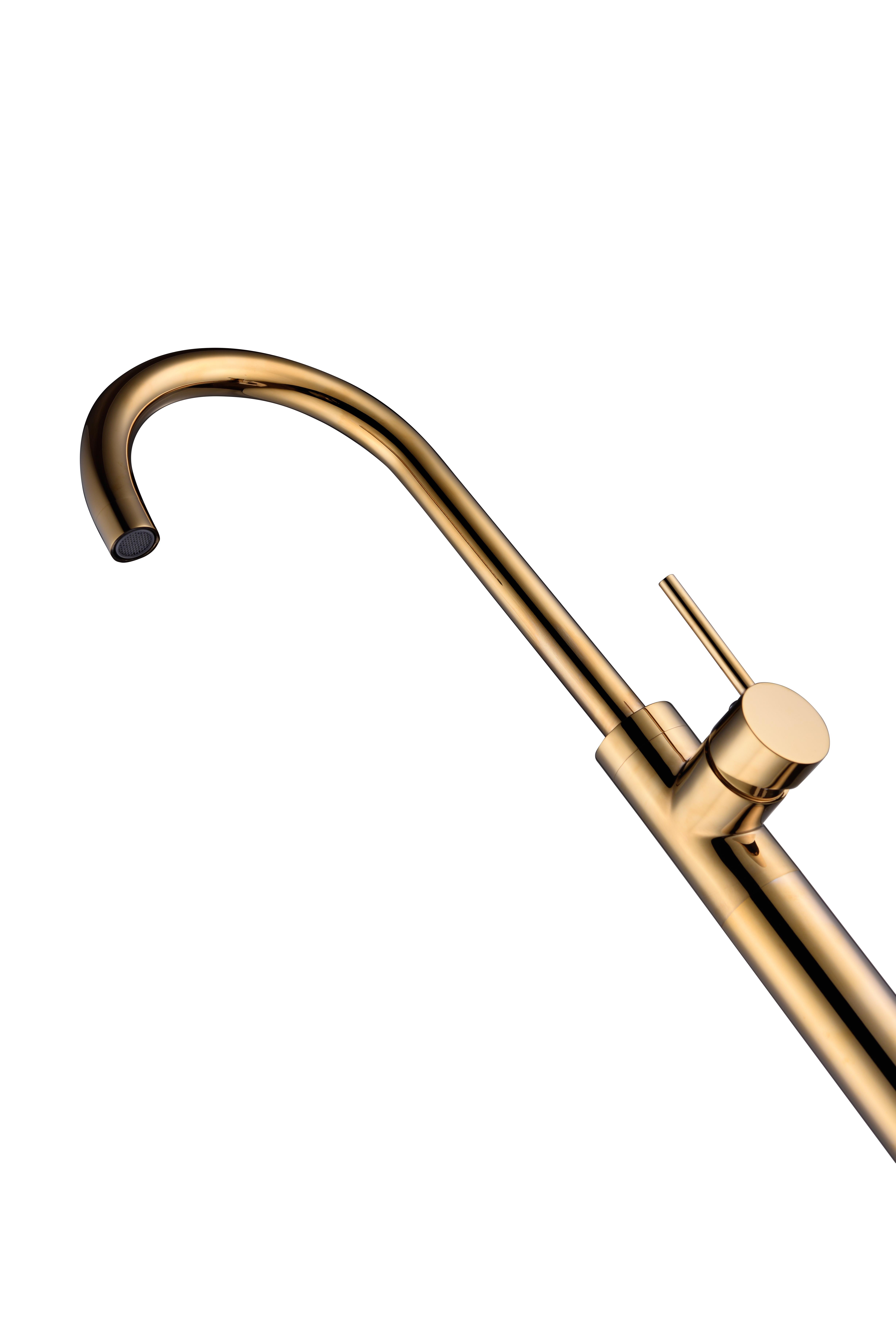 Bathroom Faucet French Gold Single Hole Freestanding Faucet