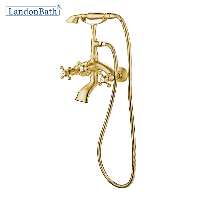 French Gold Deck-Mount Bathtub Faucet Bathtub Faucet Mixer