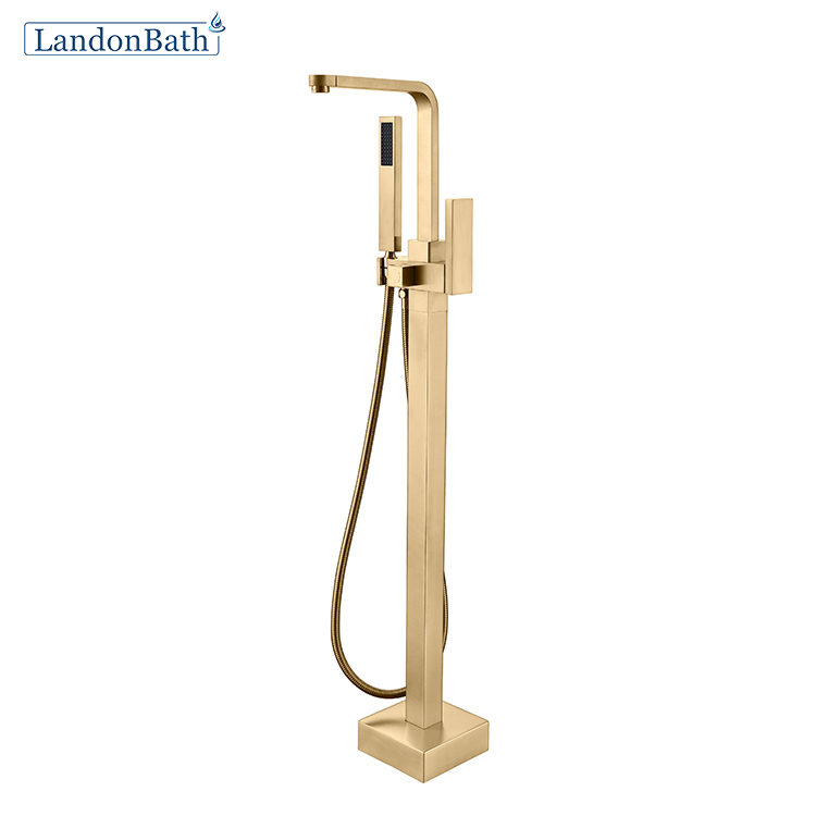 Free Standing European Style Bath Tap French Gold Thermostatic Shower Set