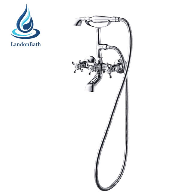 Deck-Mount Bathtub Faucet Freestanding Curved Sanitary Mixer