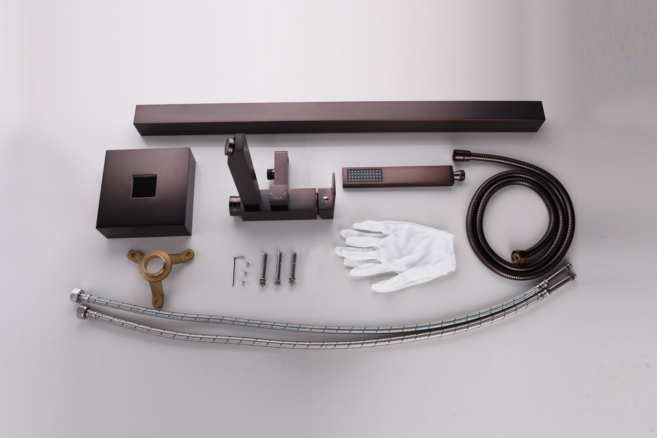 Copper Italian Bath Shower Set Matt Black Bathroom Faucet