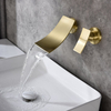 Recessed Bath Taps Traditional Wall Mounted Mixer Tub Filler Golden Embedded Bathtub Faucet
