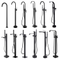 Modern Electroplated Matte Black Stand bathtub Alone Bathroom Free Floor Standing Bath Faucet Tap Mixer Shower
