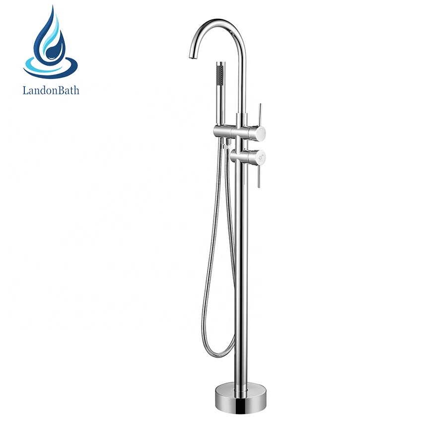 Floor Mounted Free Standing Bathtub Shower Faucet