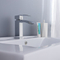 Factory Supplier Bathroom Sink Tap Deck Mounted Chrome Single Handle Single Cold Water Wash Hand Zinc Body Square Basin Faucet
