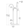 Bathroom Matte Black Round Free Standing Bathtub Faucet DF-02012-2