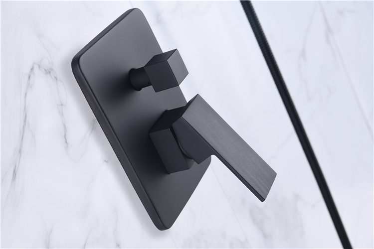 Single Lever Hidden Bath Mixer with Brass Square Shower Set for Hotel Project Shower Mixing Valve