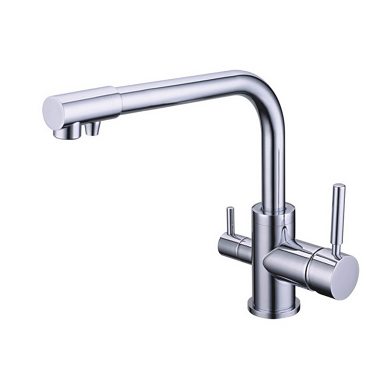 Chrome deck mount faucets mixer bathroom 3 way kitchen faucet rubinetto