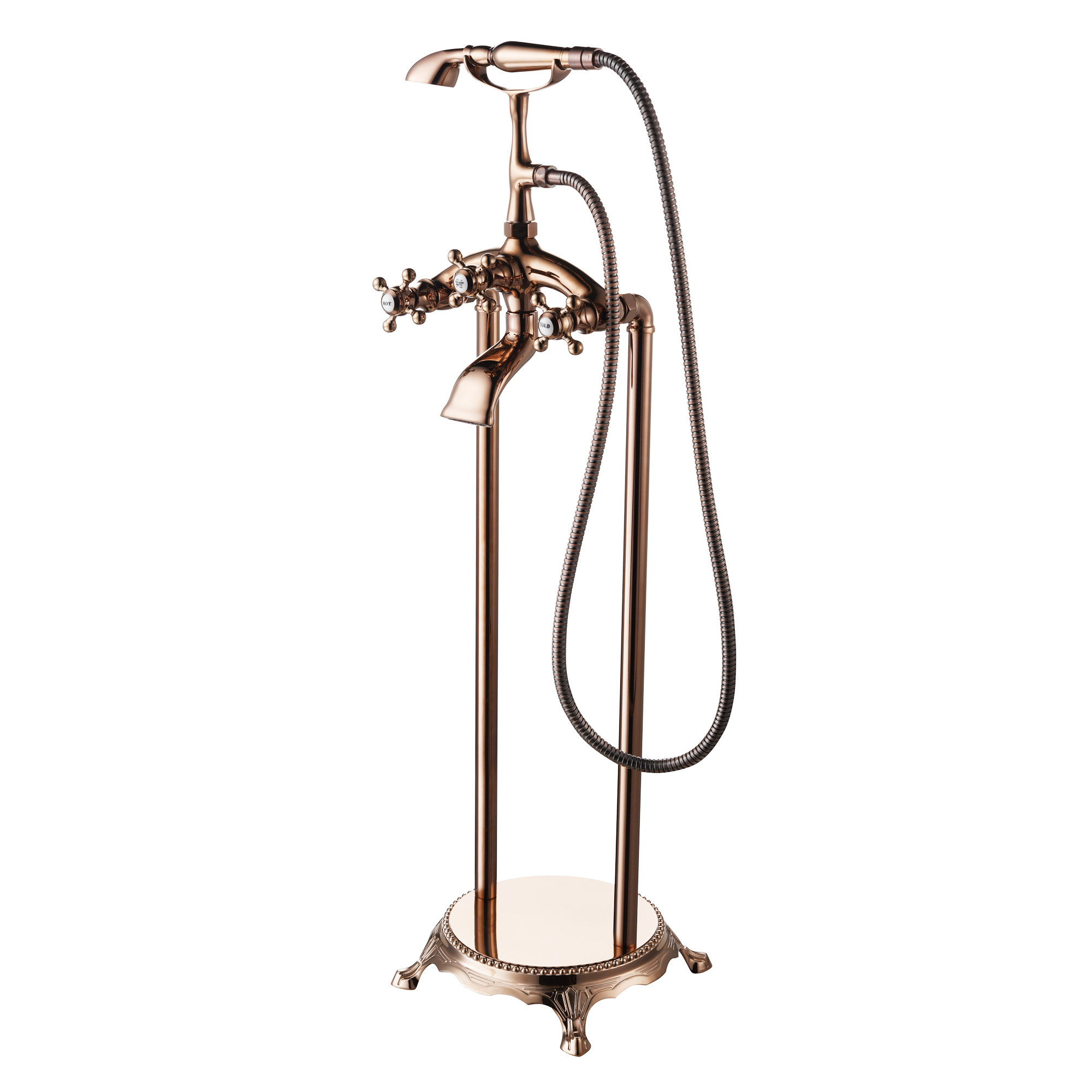 Bathrooms Floor Mounted Clawfoot Freestanding Bathtub Brass Faucet&Tap