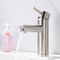 Stainless Steel Satin Bathroom Basin Faucets Hot and Cold Water Mixer Tap