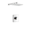 Brass chrome wall mounted concealed installation rainfall bath shower mixer faucet set