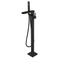 Sanitary Ware Floor Standing Bathtub Filler, Brass Baths Fillers, Freestanding Faucet Matt Black