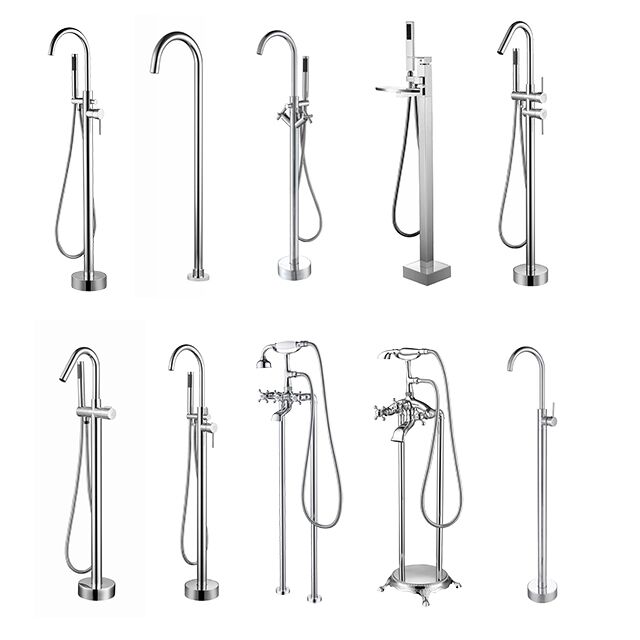 Bathroom Bath tub hot and cold shower mixer black freestanding brass bathtub faucet