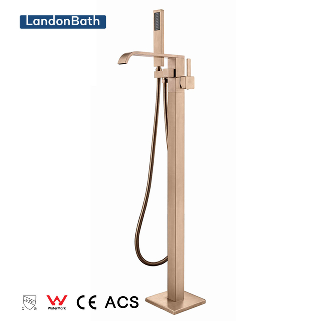 Round Cheap Simple Design Brass Bathtub Floor Standing Bathtub Mixer Faucet Tap America