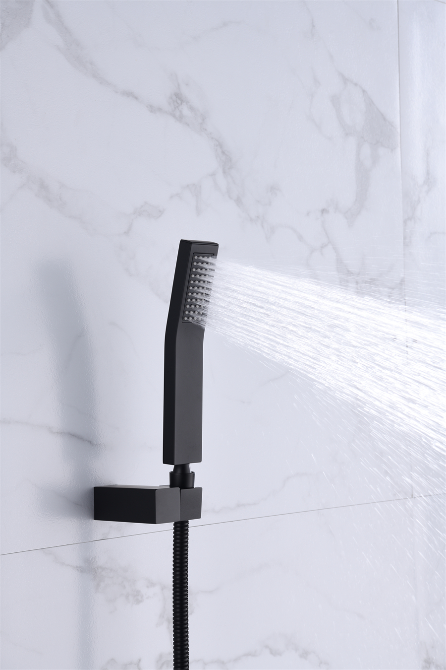 Bathrooms Concealed Shower Set Matt Black Brushed Nickel