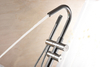 Zinc Alloy Long Spout Brass Floor-Mount Bathtub Faucet