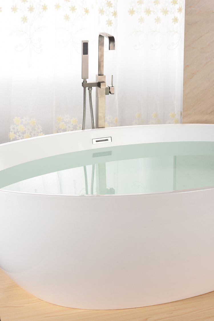 Square Floor-Mount Bathtub Faucet Zinc Alloy Bathtub Mixer