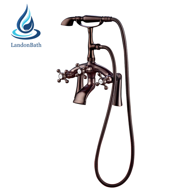 Stainless Steel 304 Black Color Square Shape Deck-Mount Bathtub Faucet