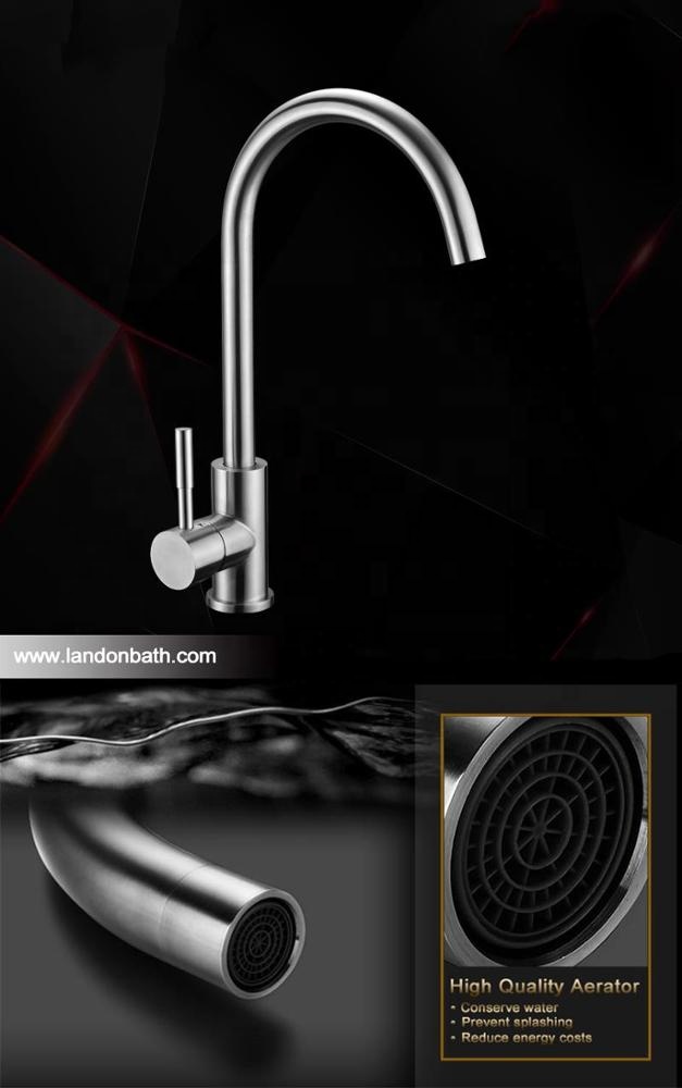 304 Stainless Steel Kitchen & Bathroom Mixer Taps Single Handle Sink Faucet Level Faucets Deck Mounted New Style Fashion Tap