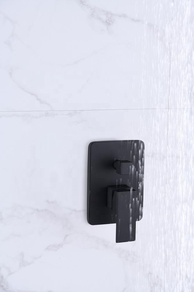 Matte Black Modern Hand Held Shower Matt Finish Brass Rainfall Wall Mounted Rain Fall Set External System Mount