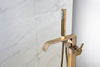 Kaiping Gold Colour Floor Standing Mounted Bath Tub Shower Filler Faucet Floorstanding Tap with Handshower