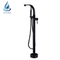 Modern Design Single Handle Floor Free Stand Black Bathtub Faucet Matte Black Bath Shower Faucet With Hand Shower