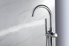 CUPC Certified Chrome High Flow Freestanding Tub Filler Bathtub Floor Brass Bathroom Faucets with Hand Shower
