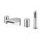 Modern Deck Mounted 4-Hole Brass Bath Mixer with Waterfall Deck Mount Bath Filler