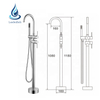 Freestanding Shower Faucet Bath Bathtub Floor Standing Mixer Dual Handle Bathroom Tub Mounted Chrome Filler