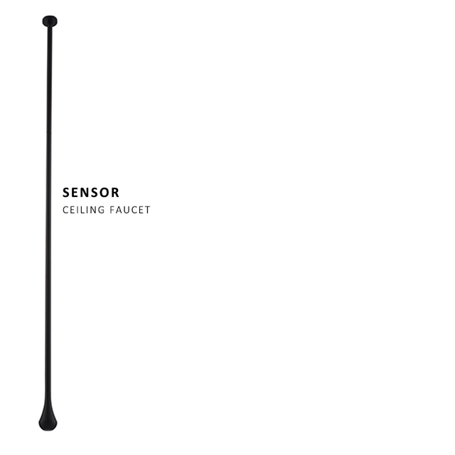 Bathroom Sanitary Touch-Free Automatic Touchless Black Brass Faucet Ceiling Mounted Smart Sensor Basin Faucet