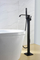 Matt Black Freestanding Bath Mixer Tap & Handheld Shower, Brass Hand Shower Waterfall Freestanding Tub Faucet Black