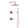 Shower Faucet Polished Copper Rose Gold Modern Bathroom Set Mixer Tap With Color Bath And Head Rose Gold Rainfall Sets