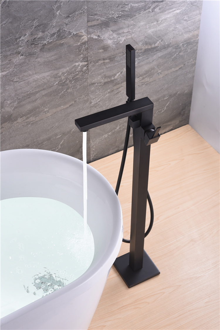 Hot factory direct floor free stand black shower faucets bathtub faucet for sale price