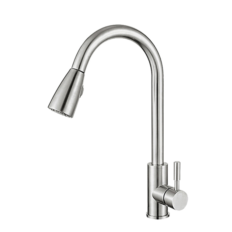 Hot Selling Factory Price Kitchen Pull Type Hot and Cold Water Faucet 304 Stainless Steel Telescopic Kitchen Tap
