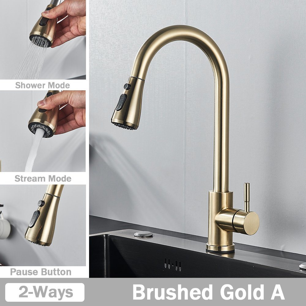 Black Stainless Steel Spring Kitchen Sink Faucet of China Supplier Landonbath