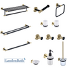 Brushed Gold Black Bathroom Accessories Set Paper Holder Towel Rail 623Series